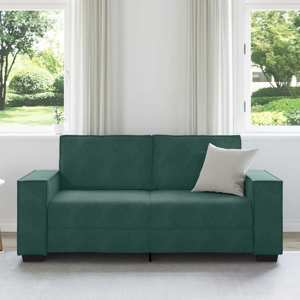 2-Sitzer-Sofa Dunkelgrün 140 cm Samt