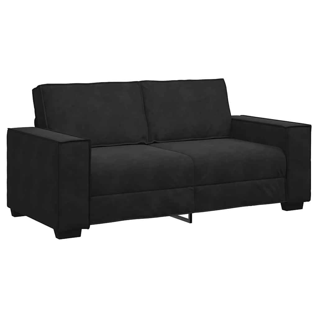 2-Sitzer-Sofa Schwarz 140 cm Samt