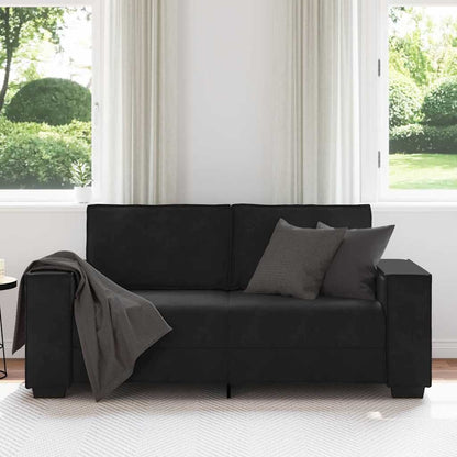 2-Sitzer-Sofa Schwarz 140 cm Samt