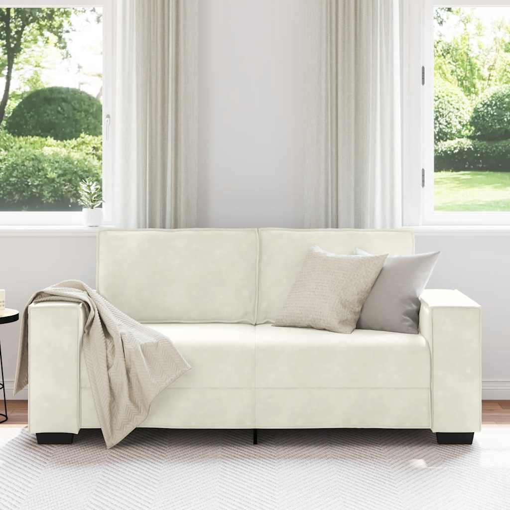 2-Sitzer-Sofa Creme 140 cm Samt