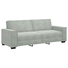 3-Sitzer-Sofa Hellgrau 180 cm Samt