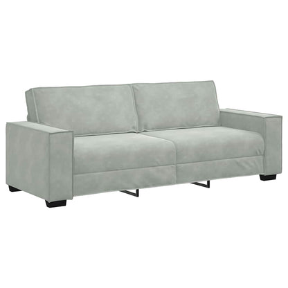 3-Sitzer-Sofa Hellgrau 180 cm Samt