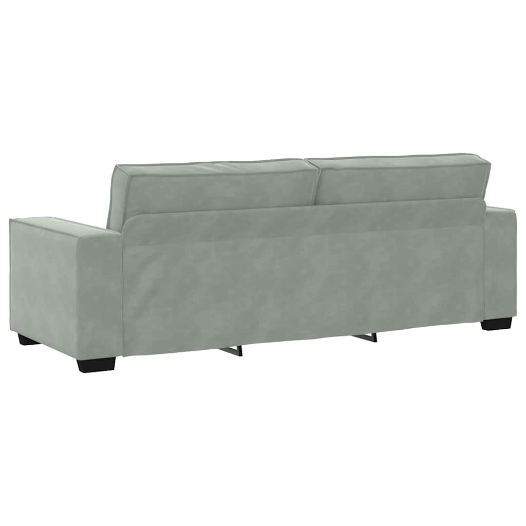 3-Sitzer-Sofa Hellgrau 180 cm Samt