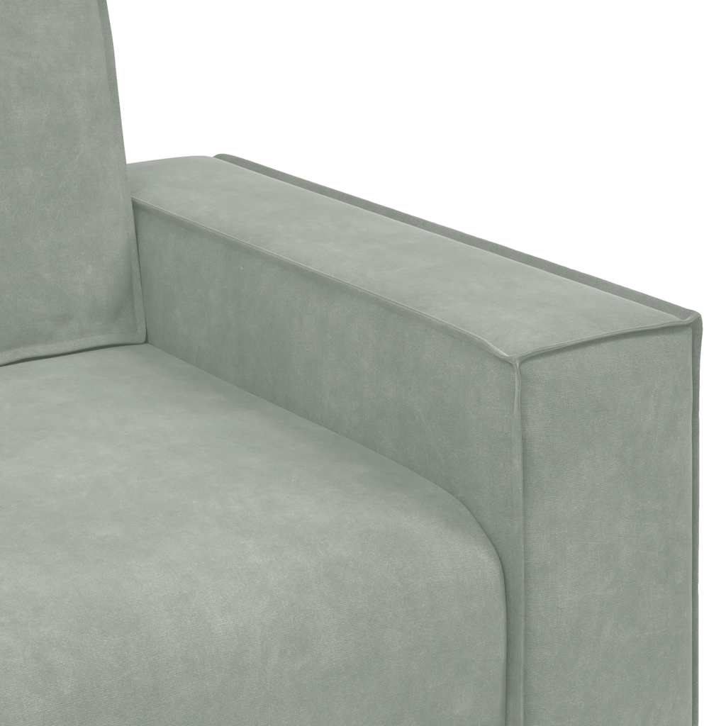 3-Sitzer-Sofa Hellgrau 180 cm Samt