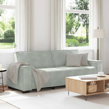 3-Sitzer-Sofa Hellgrau 180 cm Samt