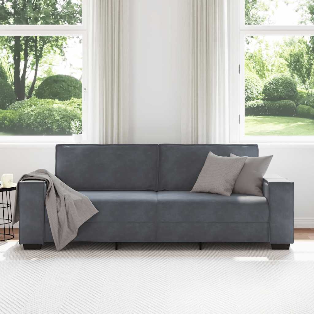 3-Sitzer-Sofa Dunkelgrau 180 cm Samt