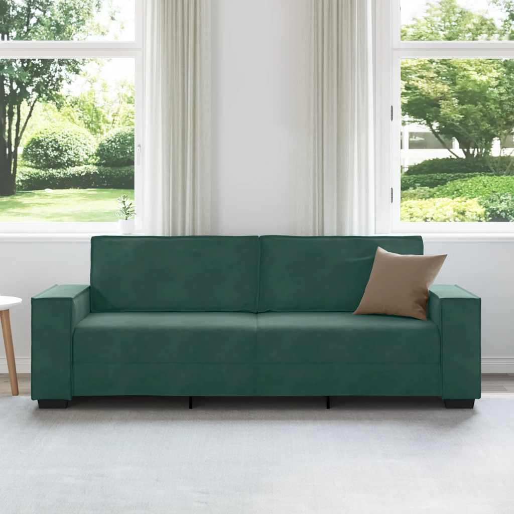 3-Sitzer-Sofa Dunkelgrün 180 cm Samt