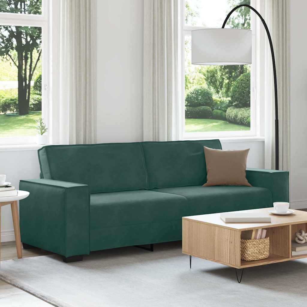 3-Sitzer-Sofa Dunkelgrün 180 cm Samt