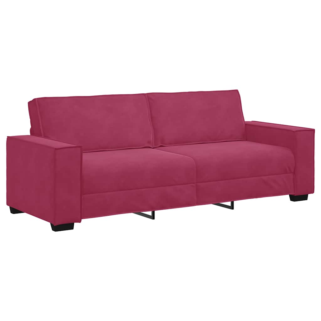 3-Sitzer-Sofa Weinrot 180 cm Samt