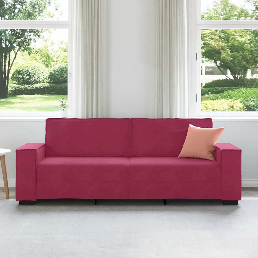 3-Sitzer-Sofa Weinrot 180 cm Samt