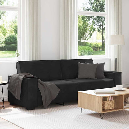 3-Sitzer-Sofa Schwarz 180 cm Samt