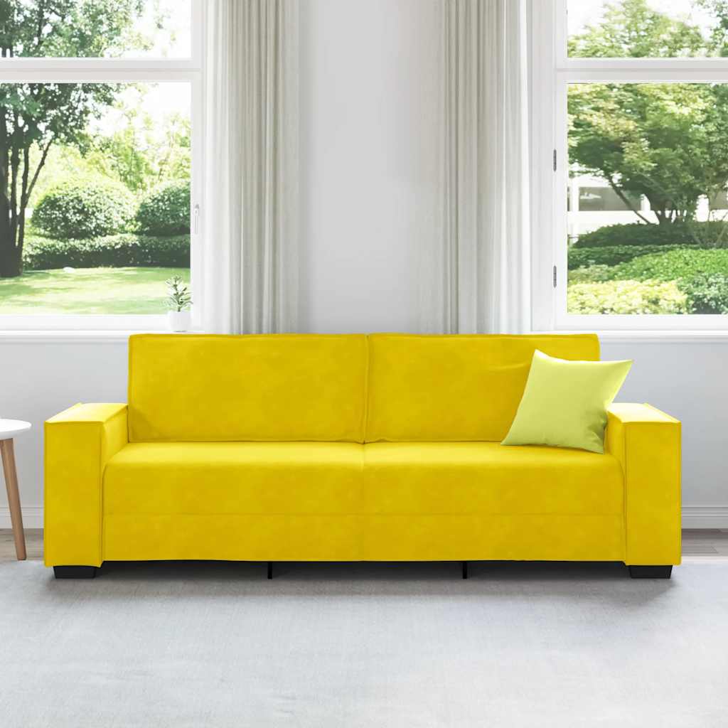 3-Sitzer-Sofa Gelb 180 cm Samt