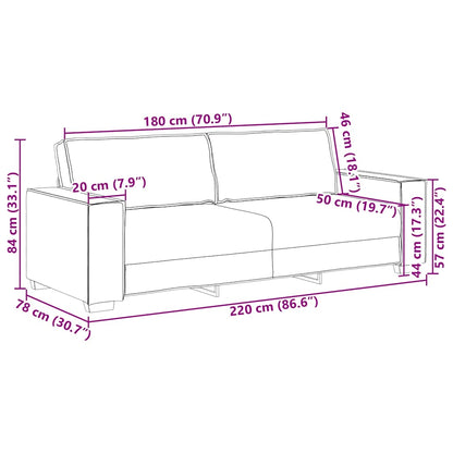 3-Sitzer-Sofa Gelb 180 cm Samt