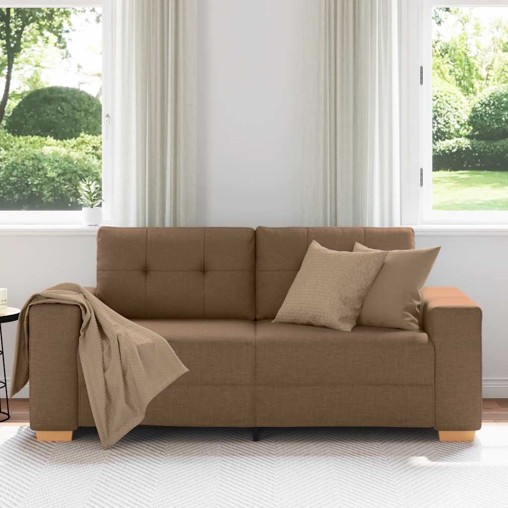 Loveseat-Sofa Braun 140 cm Stoff