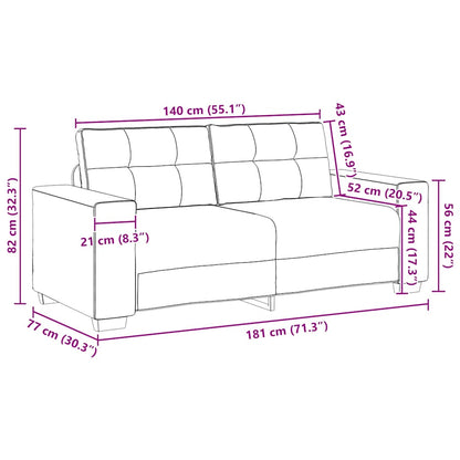 Loveseat-Sofa Braun 140 cm Stoff
