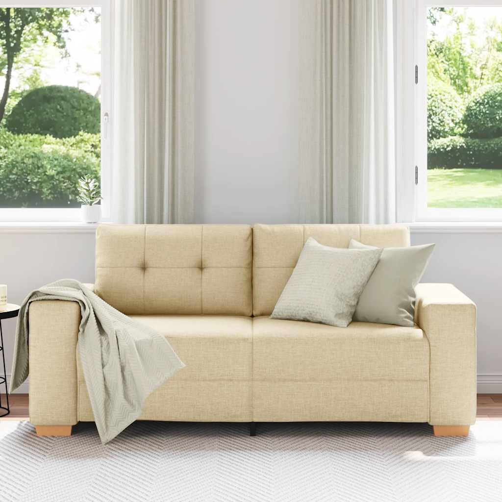 Loveseat-Sofa Creme 140 cm Stoff