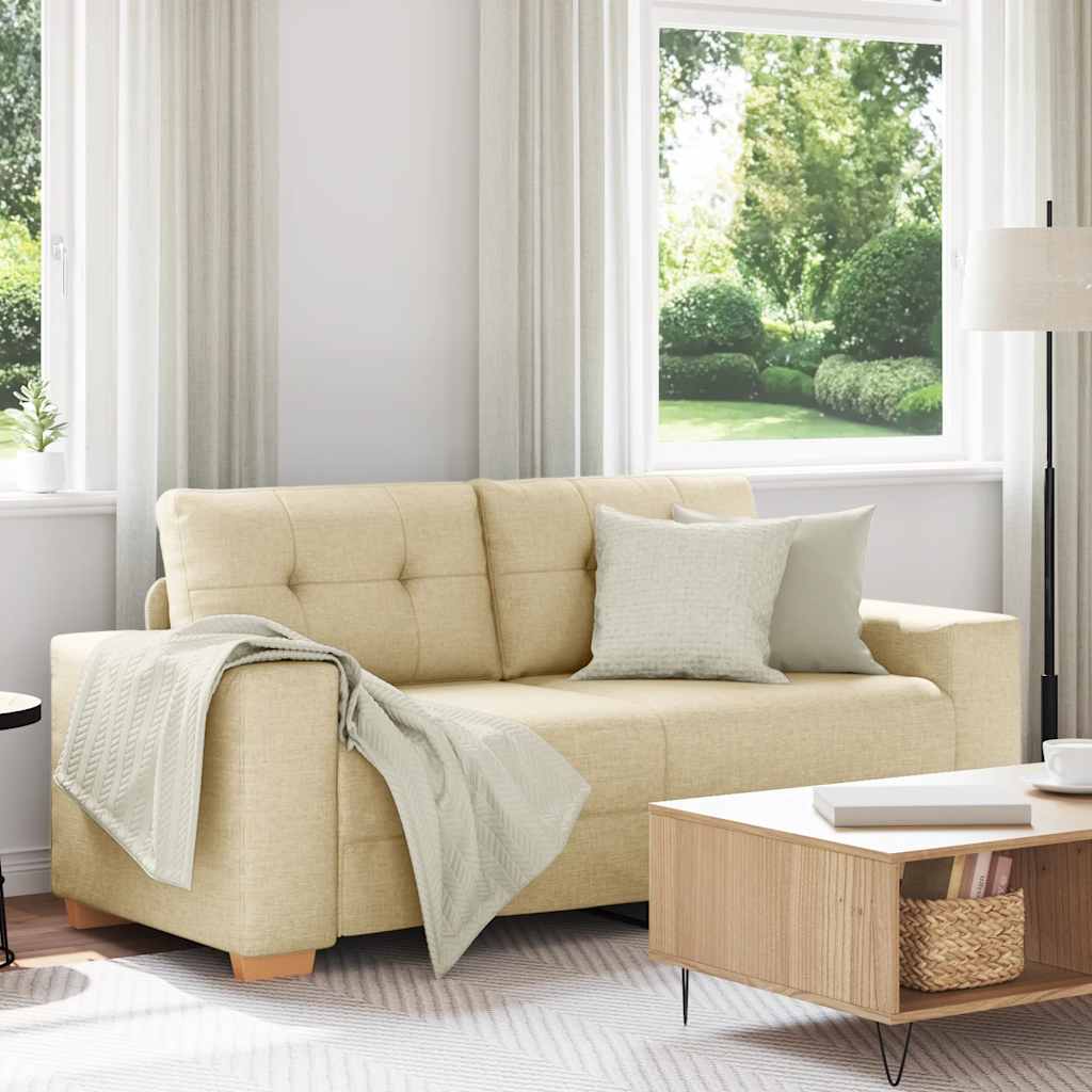 Loveseat-Sofa Creme 140 cm Stoff