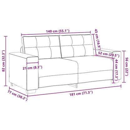 Loveseat-Sofa Wolkengrau 140 cm Stoff