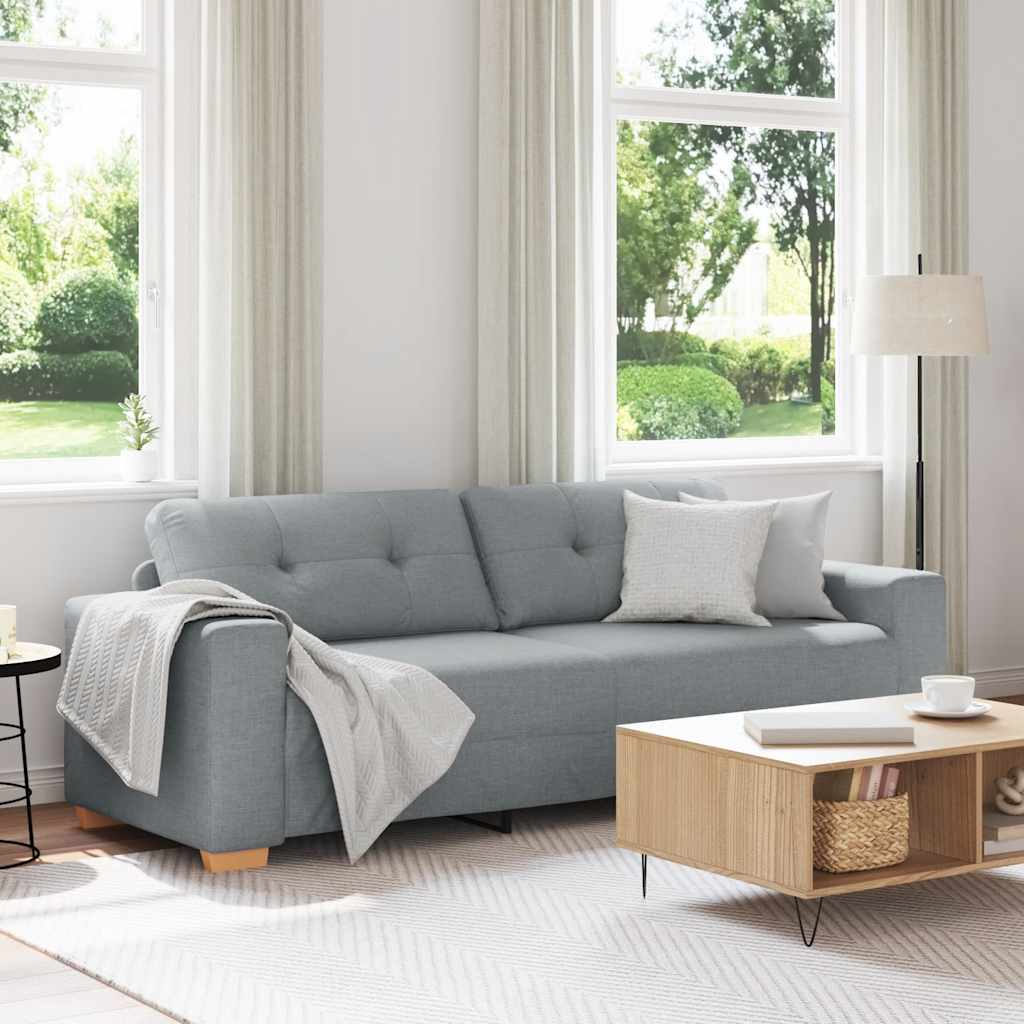 3-Sitzer-Sofa Hellgrau 180 cm Stoff
