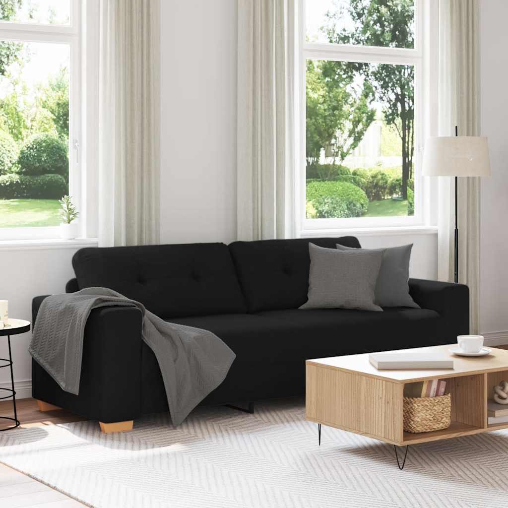 3-Sitzer-Sofa Schwarz 180 cm Stoff