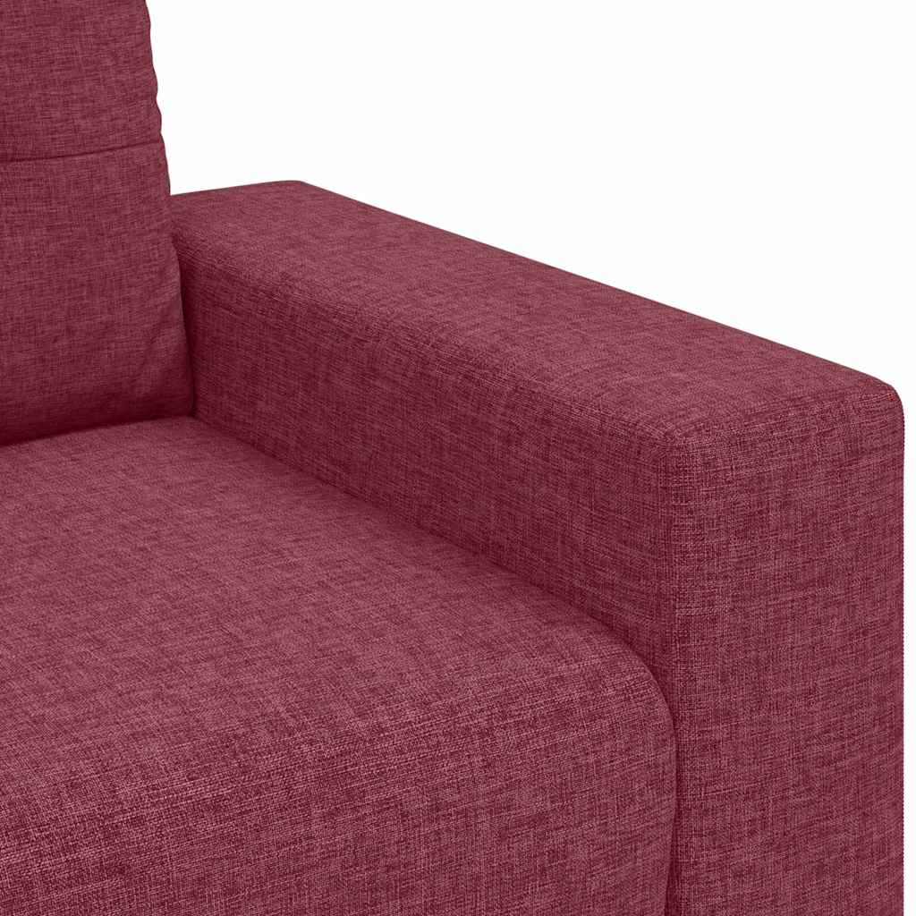 3-Sitzer-Sofa mit Kissen Weinrot Stoff
