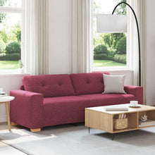 3-Sitzer-Sofa mit Kissen Weinrot Stoff