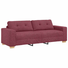 3-Sitzer-Sofa mit Kissen Weinrot Stoff