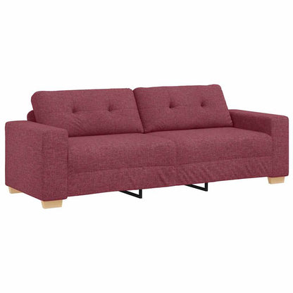 3-Sitzer-Sofa mit Kissen Weinrot Stoff