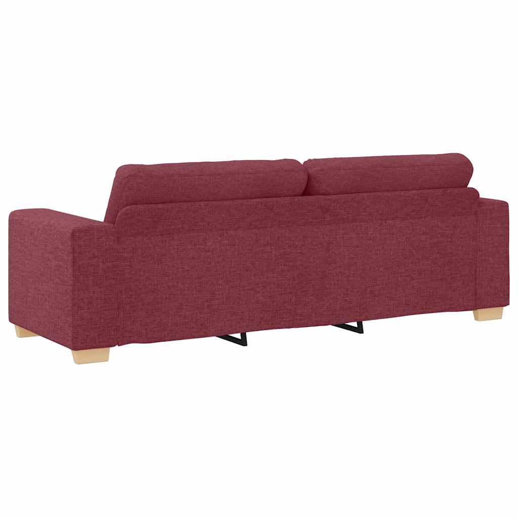 3-Sitzer-Sofa mit Kissen Weinrot Stoff