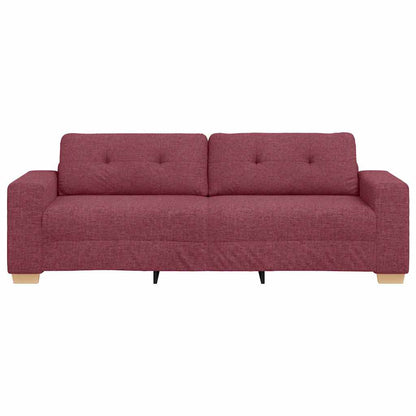 3-Sitzer-Sofa mit Kissen Weinrot Stoff