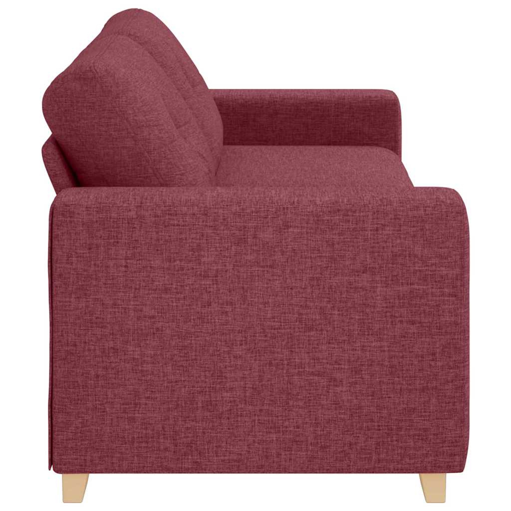 3-Sitzer-Sofa mit Kissen Weinrot Stoff