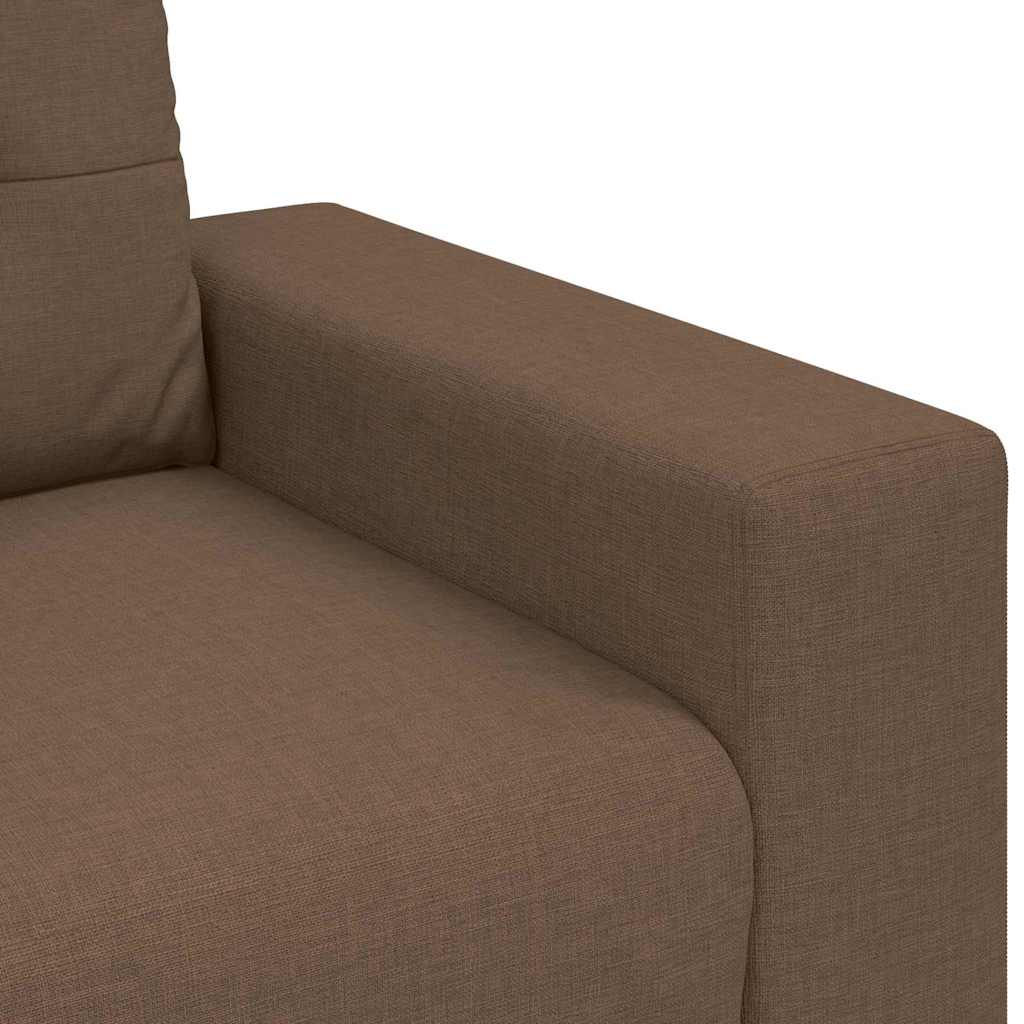 3-Sitzer-Sofa mit Kissen Braun Stoff