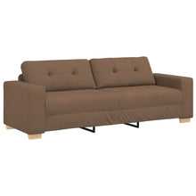 3-Sitzer-Sofa mit Kissen Braun Stoff