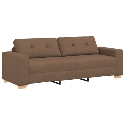 3-Sitzer-Sofa mit Kissen Braun Stoff