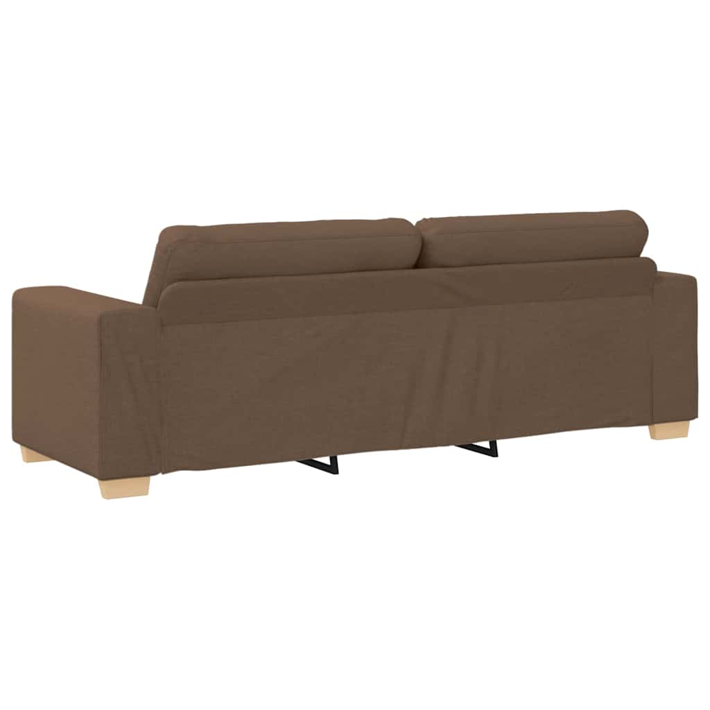 3-Sitzer-Sofa mit Kissen Braun Stoff