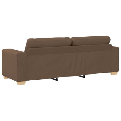 3-Sitzer-Sofa mit Kissen Braun Stoff