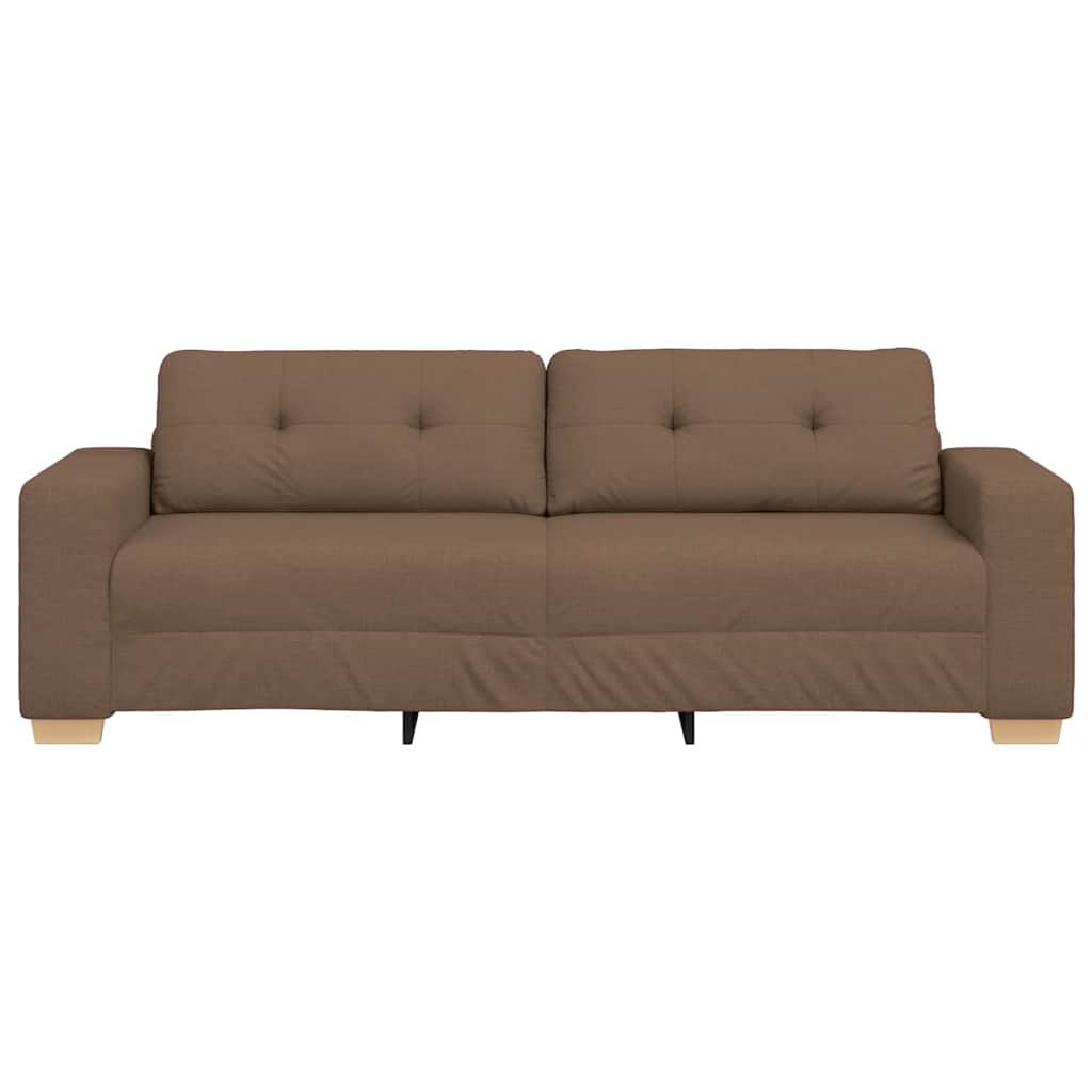 3-Sitzer-Sofa mit Kissen Braun Stoff