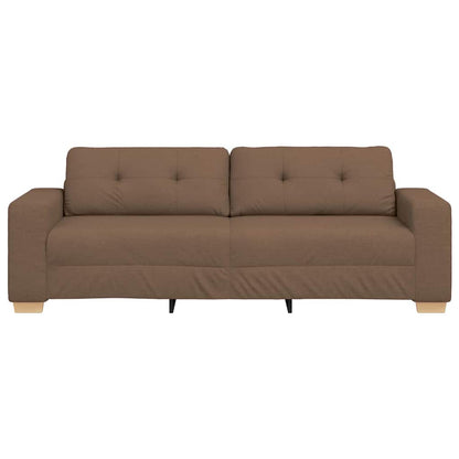 3-Sitzer-Sofa mit Kissen Braun Stoff