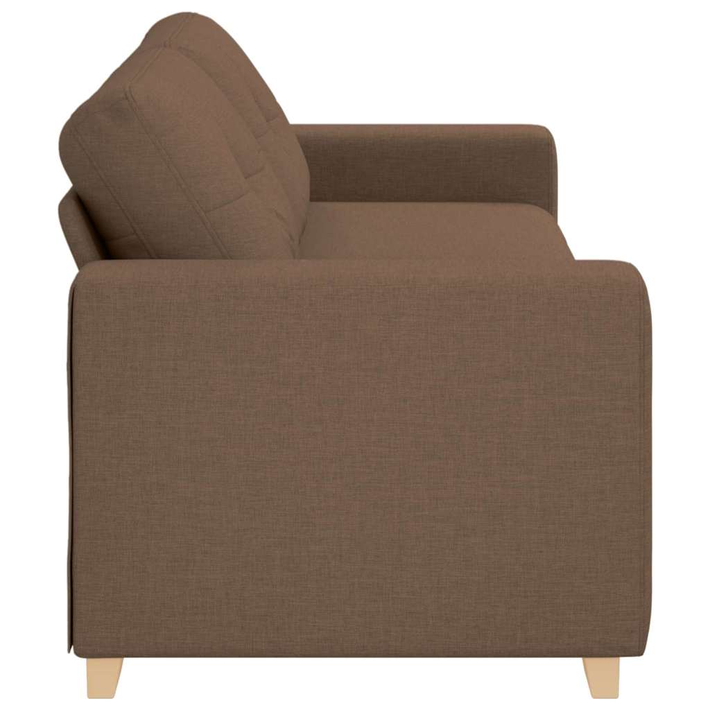 3-Sitzer-Sofa mit Kissen Braun Stoff