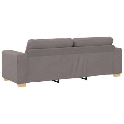 3-Sitzer-Sofa mit Kissen Taupe Stoff