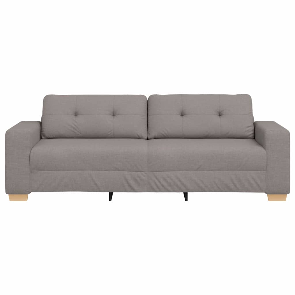 3-Sitzer-Sofa mit Kissen Taupe Stoff