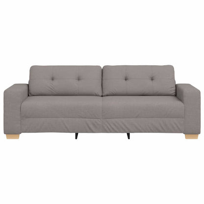3-Sitzer-Sofa mit Kissen Taupe Stoff