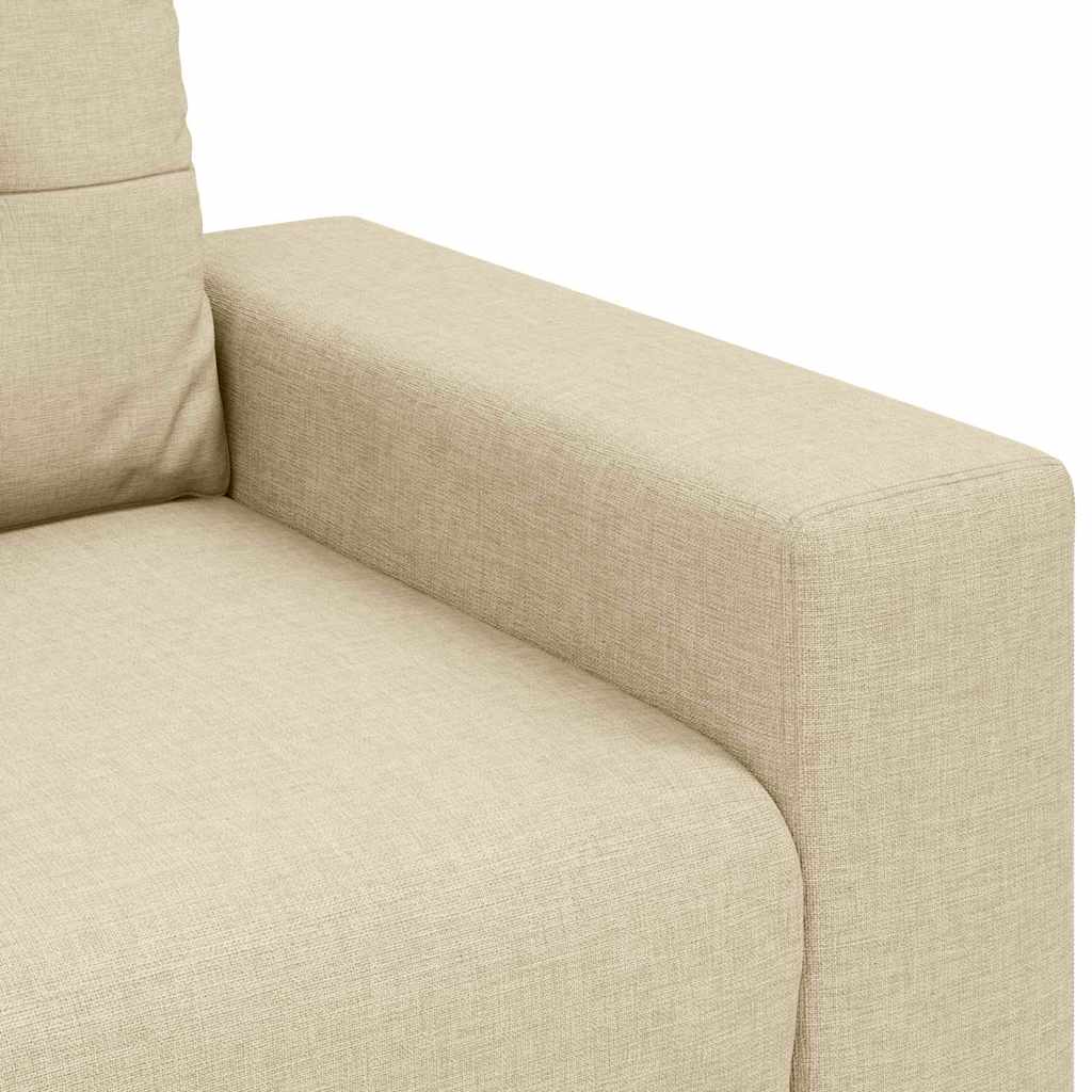 3-Sitzer-Sofa mit Kissen Creme Stoff
