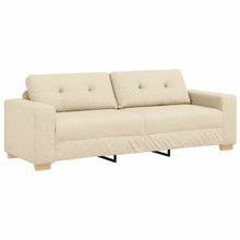 3-Sitzer-Sofa mit Kissen Creme Stoff