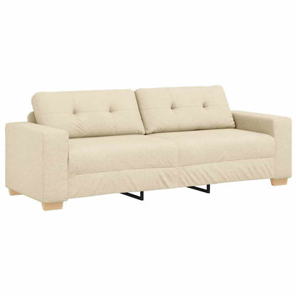 3-Sitzer-Sofa mit Kissen Creme Stoff