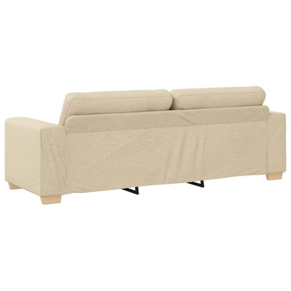 3-Sitzer-Sofa mit Kissen Creme Stoff
