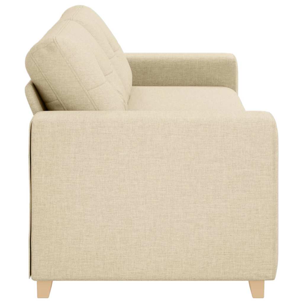 3-Sitzer-Sofa mit Kissen Creme Stoff