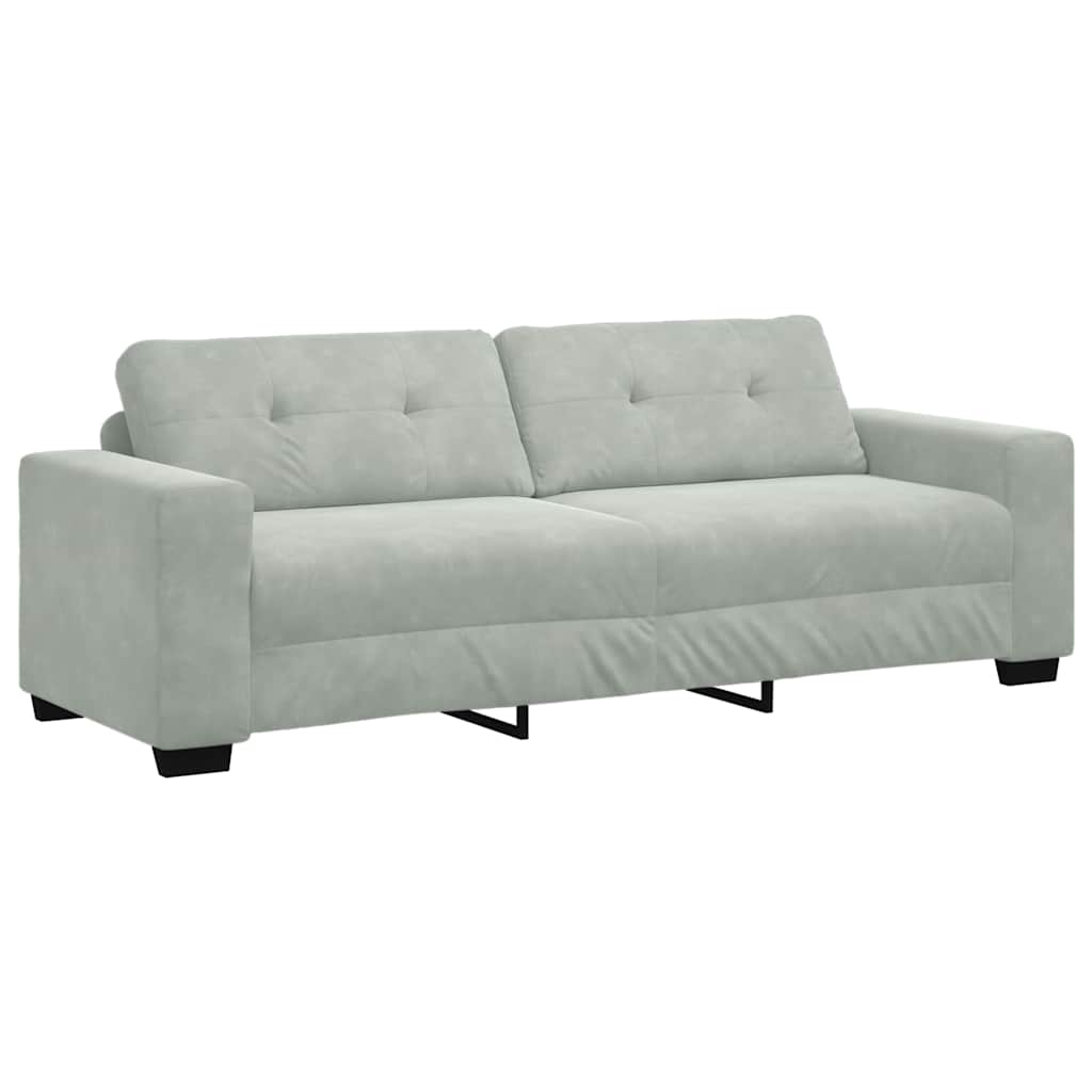3-Sitzer-Sofa Hellgrau 180 cm Samt