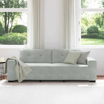 3-Sitzer-Sofa Hellgrau 180 cm Samt