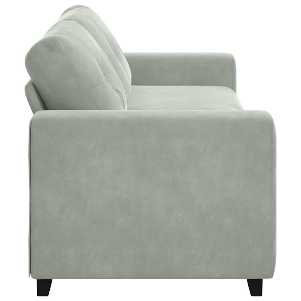 3-Sitzer-Sofa Hellgrau 180 cm Samt